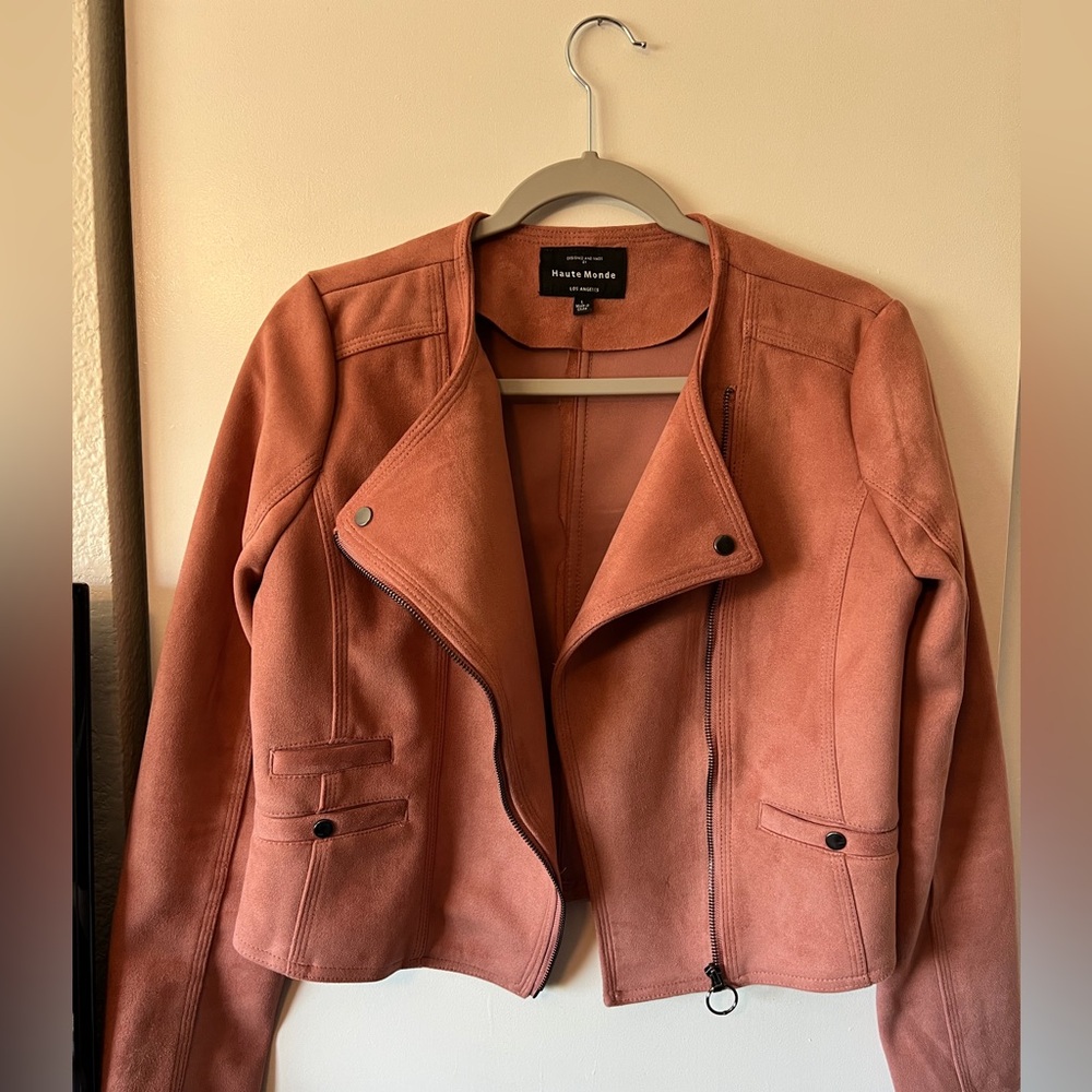 Haute Monde Dusty Rose Suede-Texture Women's Jacket